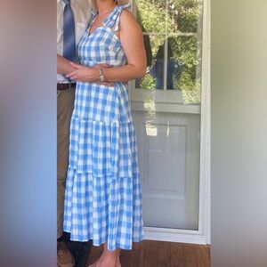O.P.T Blue checkered dress worn a few times M